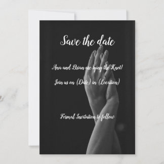 Elegant monochromatic Save the Date Card