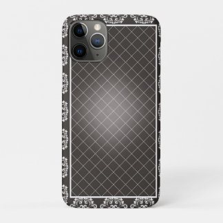 Elegant Monochrome Damask beach towel iPhone 11 Pro Case