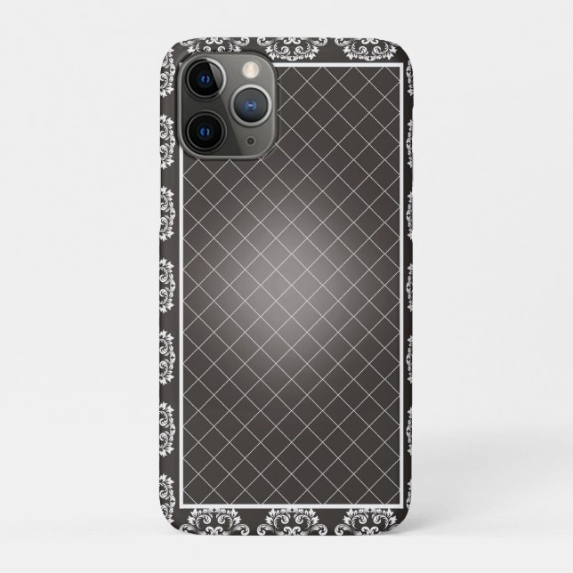 Elegant Monochrome Damask beach towel Case-Mate iPhone Case (Back)