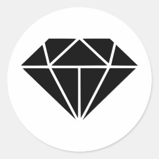 Elegant Monochrome Diamond Design Classic Round Sticker