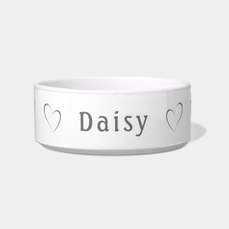 Elegant Monochrome Silver Personalised Pet Bowl