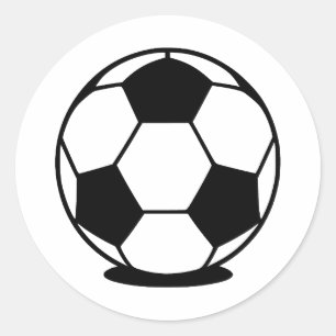 Elegant Monochrome Soccer Design Classic Round Sticker