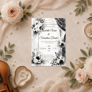 Elegant Monochrome Wedding Invitation