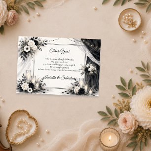 Elegant Monochrome Wedding Thank You Card