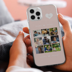 Elegant monogram 9 photo collage Case-Mate iPhone 14 case