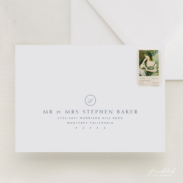 Elegant Monogram A7 Wedding Envelope  (Elegant Monogram A7 Wedding Envelope)