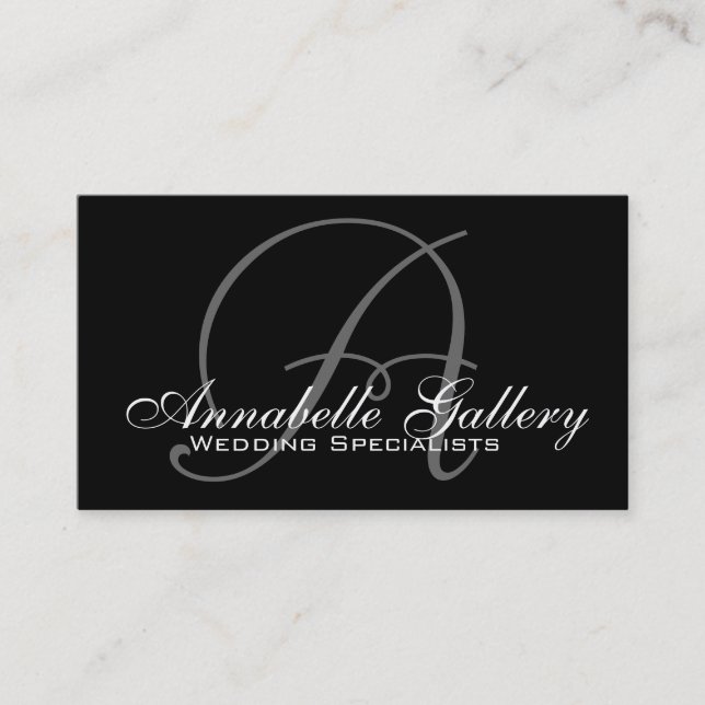 Elegant Monogram A Customisable Business Card (Front)