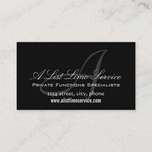Elegant Monogram A Customisable Business Card