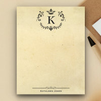 Elegant Monogram and Name | Custom Vintage Paper