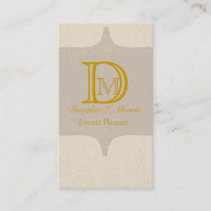 Elegant Monogram Antique Retro Vintage Gold Business Card