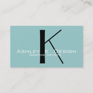 Elegant Monogram Aqua Customisable Business Card