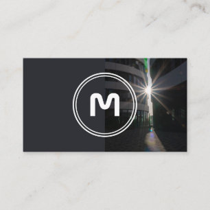 Elegant monogram architecture two tone business card