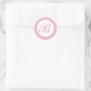 Elegant monogram baby shower envelope sealer classic round sticker