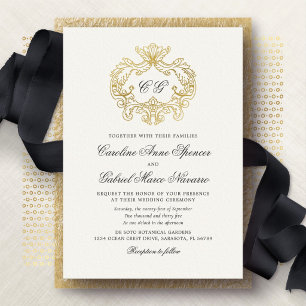 Elegant Monogram Baroque Crest Wedding