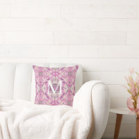 Elegant Monogram Baroque Pattern in Pink Shades
