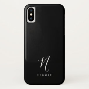 Elegant Monogram Black and White iPhone X Case