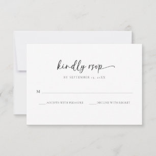 Elegant Monogram Black and White Wedding RSVP Card
