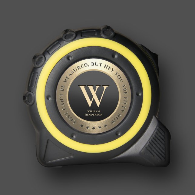 Elegant Monogram Black Gold 40 50 60 Birthday 1 (Elegant Monogram Black Gold 40 50 60 Birthday Tape Measure
)