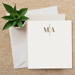 Elegant Monogram Black Gold Name Notepad