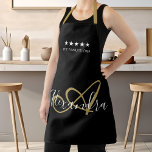 Elegant Monogram Black Gold Script Best Chef Name  Apron<br><div class="desc">Personalise your Elegant Monogram White and Gold Script Name Best Chef Apron and cook your favourite Italian recipes with success. Become a 5 stars Family Chef and enjoy the best Authentic Traditional Recipes by Nonna Belinda! © Belytalia 2021</div>