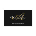Elegant Monogram Black Gold Script Name