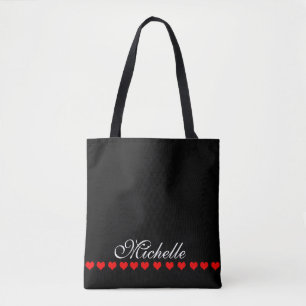Elegant Monogram Black Tote Bag