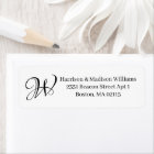 Elegant Monogram black white custom Return Address