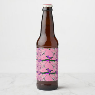 Elegant Monogram Bloom: Beautifully Personal Motif Beer Bottle Label