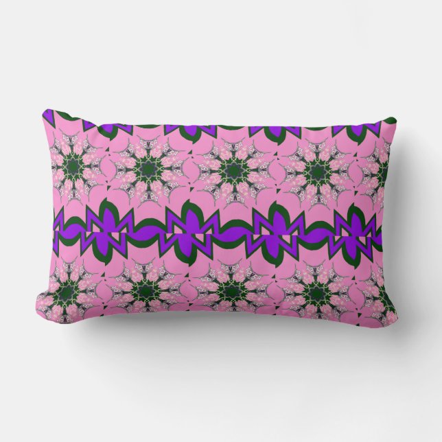 Elegant Monogram Bloom: Beautifully Personal Motif Lumbar Cushion (Front)