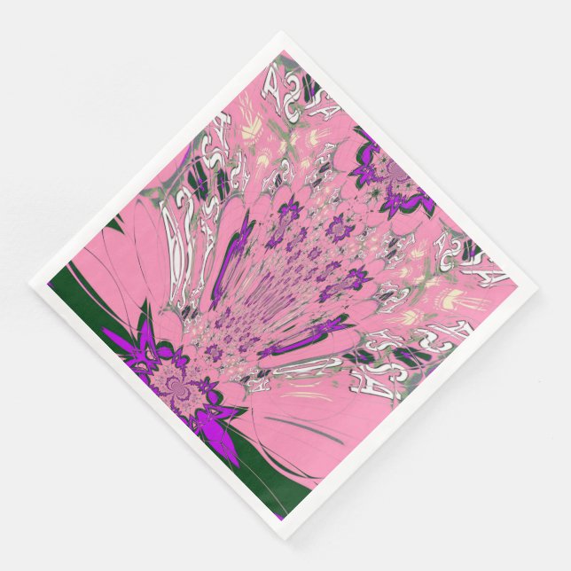 Elegant Monogram Bloom Paper Dinner Napkins (Corner)