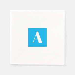 Elegant Monogram Blue Napkin