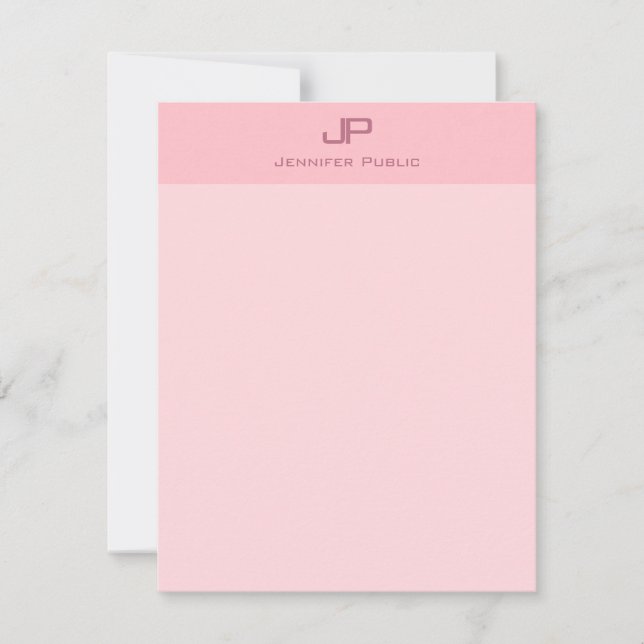 Elegant Monogram Blush Pink Modern Simple Template (Front)