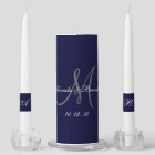 Elegant Monogram Bride Groom Names Blue Wedding