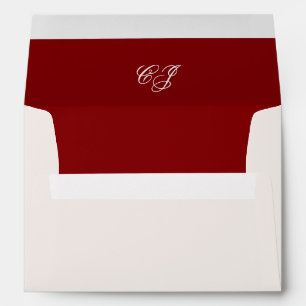 Elegant Monogram Burgundy Wedding Envelope