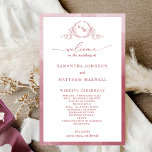 Elegant  Monogram Burgundy Wedding Program<br><div class="desc">Elegant Burgundy Wedding program with beautiful hand-drawn monogram and watercolor frame in burgundy hues. Modern handwritten calligraphy elements. Ability to make text changes and adjustments by selecting "Edit using design tool". Front with wedding ceremony details, back with wedding party names and thank you message for your guests. Part of our...</div>