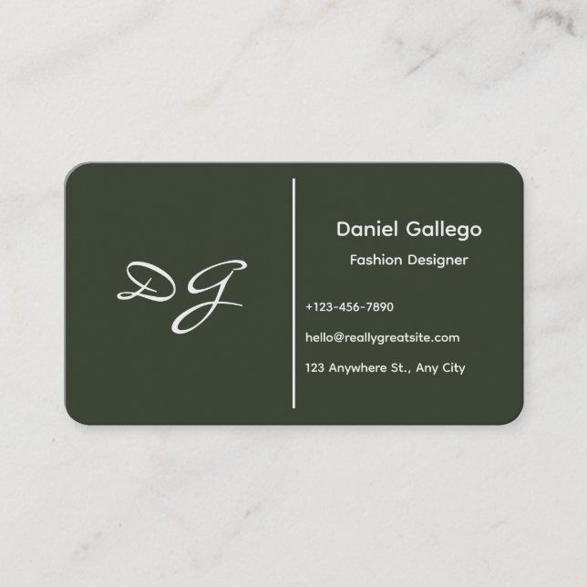Elegant Monogram Business Card (Front)