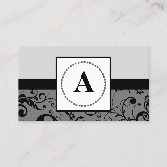 elegant monogram business card (Front)