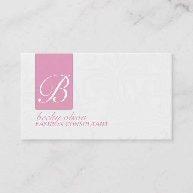 Elegant Monogram Business Cards (Front)