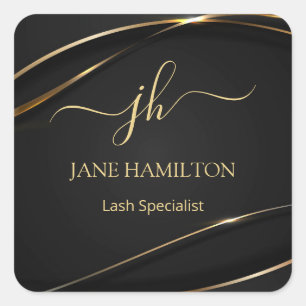 Elegant Monogram Business Logo Square Sticker