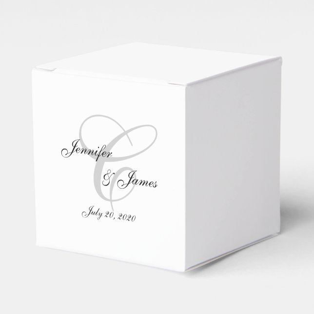 Elegant Monogram C | Wedding Favour Boxes (Front Side)