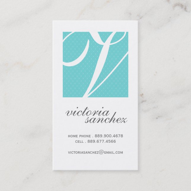 Elegant Monogram Calling Cards (Front)