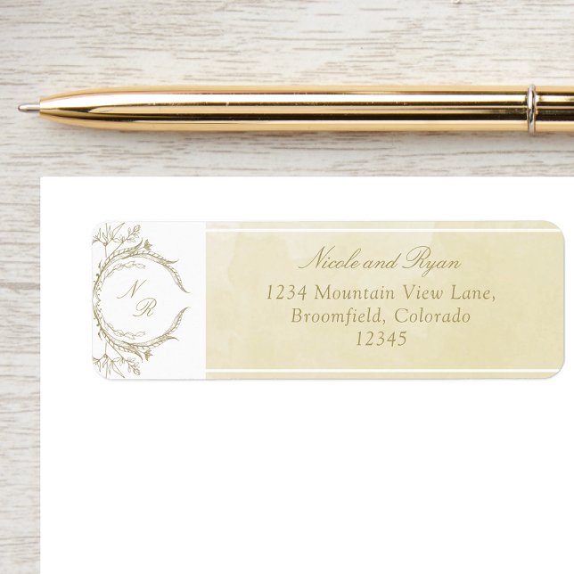 Elegant Monogram Champagne Watercolor  Wedding (Creator Uploaded)