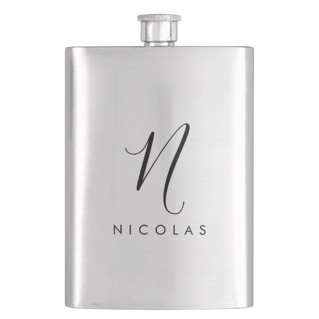 Elegant Monogram Classic Flask (Front)