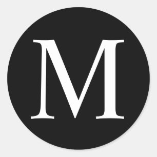 Elegant Monogram Classic Round Sticker