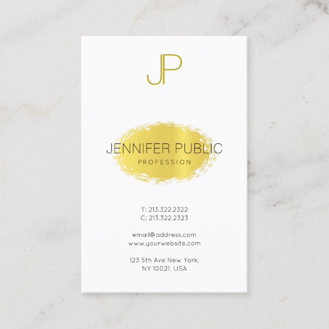 Elegant Monogram Clean Design Trendy Modern Plain Business Card (Front)