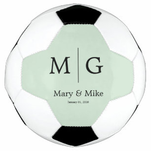 Elegant Monogram Couple Name Sage Green Football