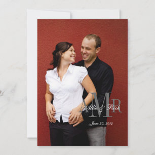 Elegant Monogram Couple Photo Wedding Invitation