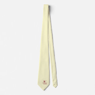 Elegant Monogram Cream Burgundy Tie