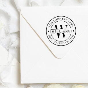 Elegant Monogram   Create Your Own Return Address Rubber Stamp