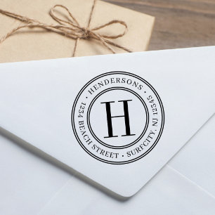 Elegant Monogram   Create Your Own Return Address Self-inking Stamp